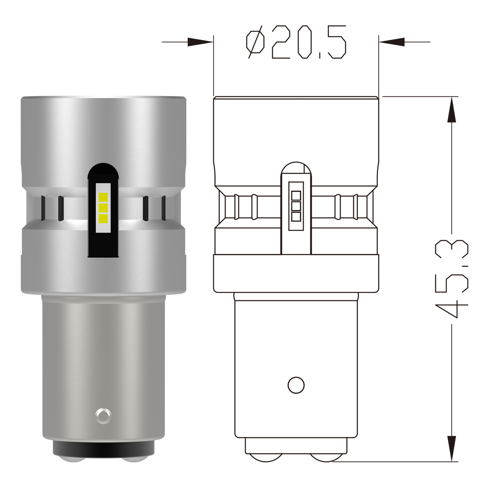 Set Lampade a LED High POWER P21/5W Bianco (2PCS)
