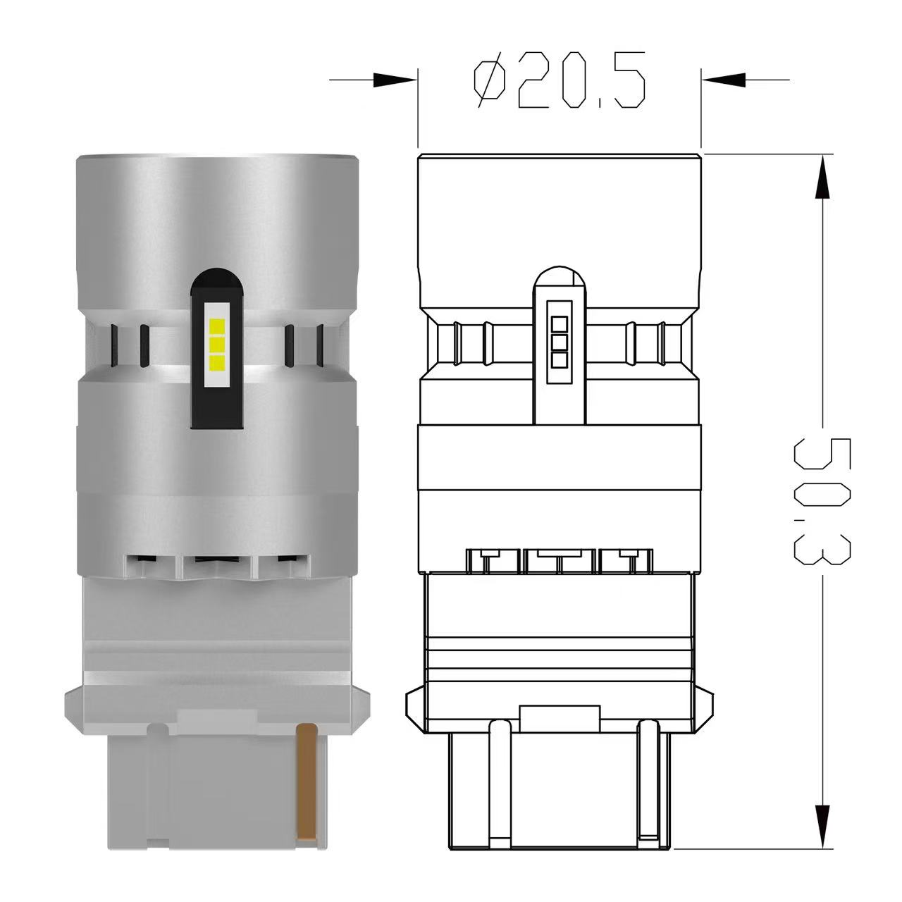 Set Lampade a LED High POWER P27W Bianco/White (2PCS)