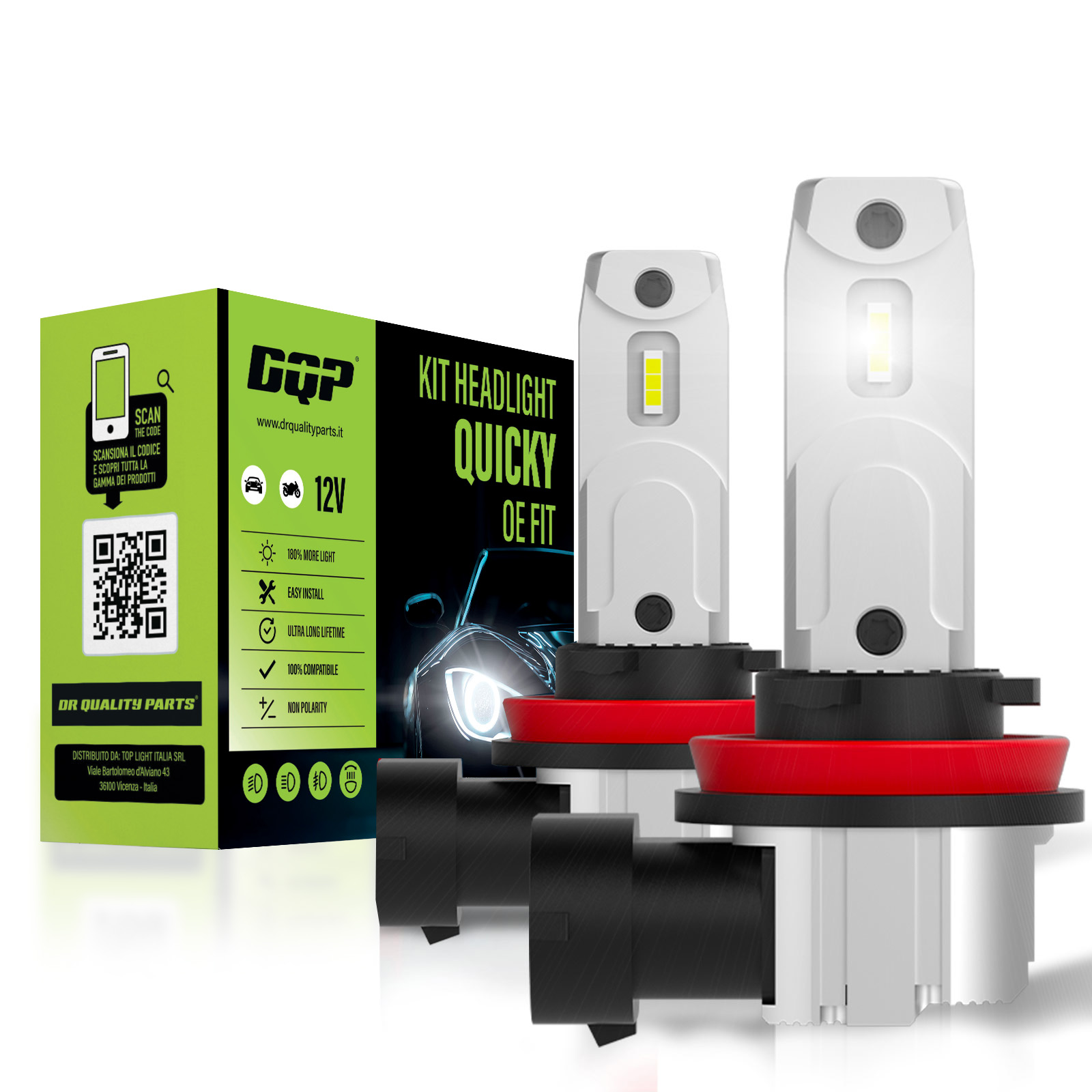 Headlight Kit QUICKY for HB3 - HB4 (2PCS)