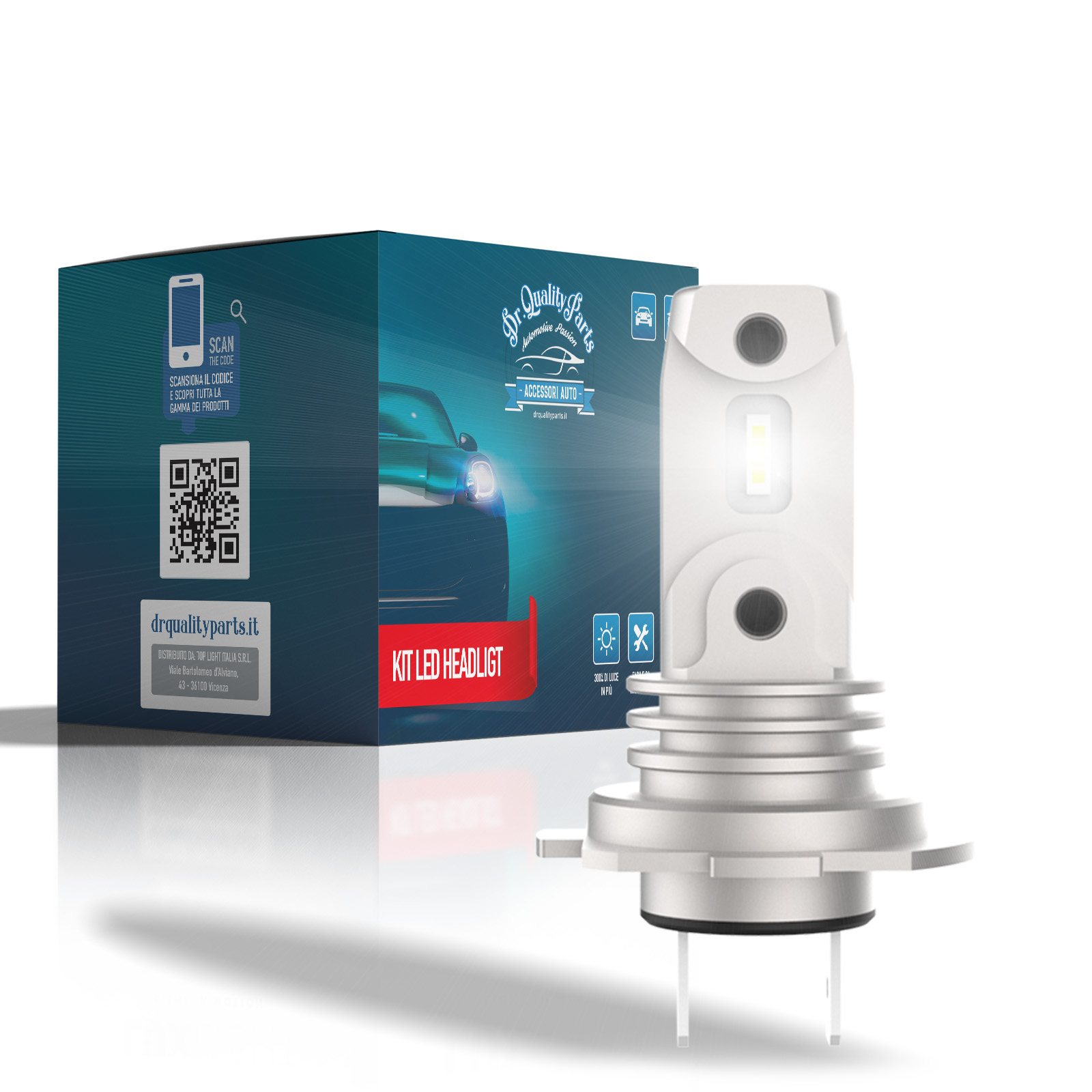 Singolo Headlight QUICKY OE FIT per H7/H18