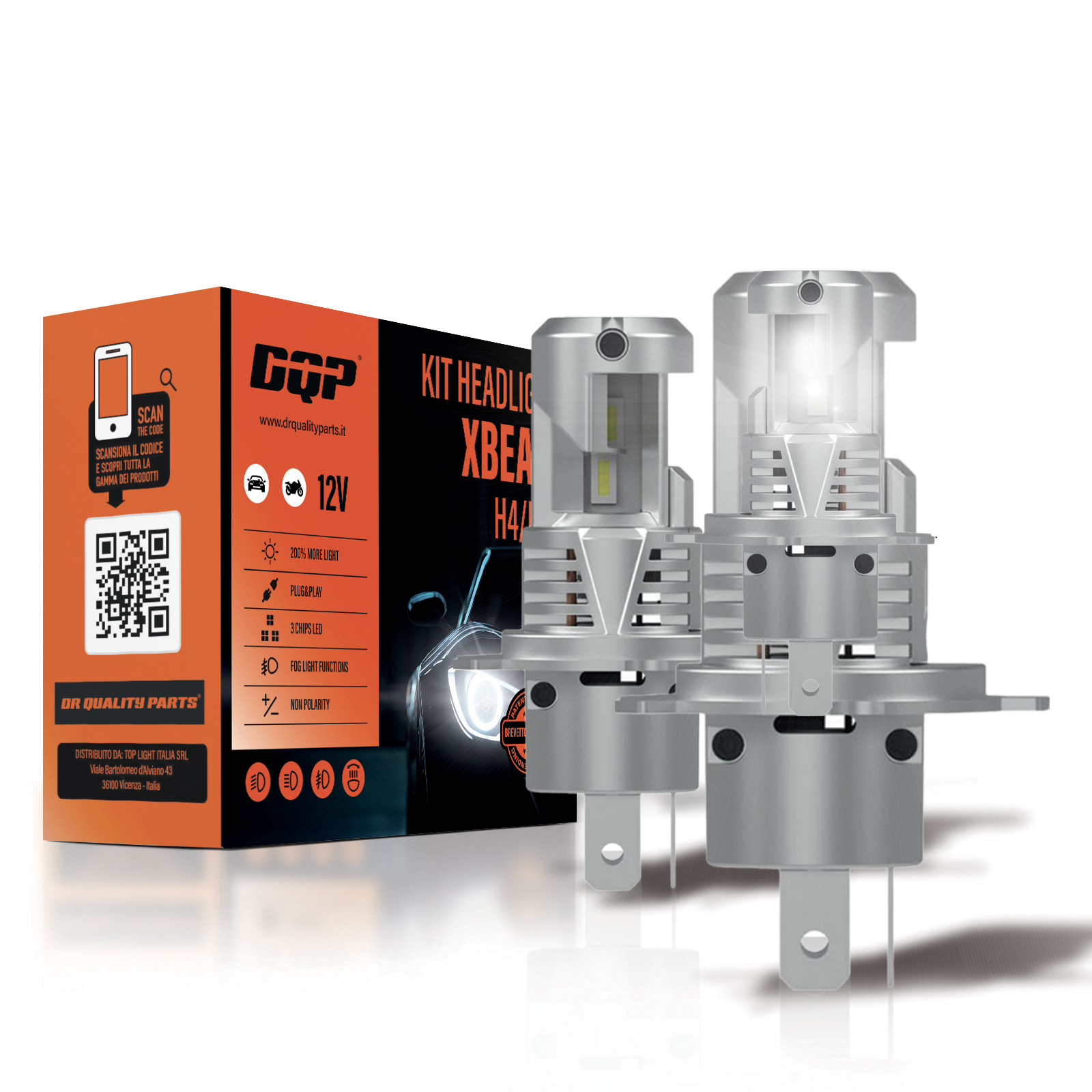 Kit Headlight X-BEAM H4/H19 (2PCS)