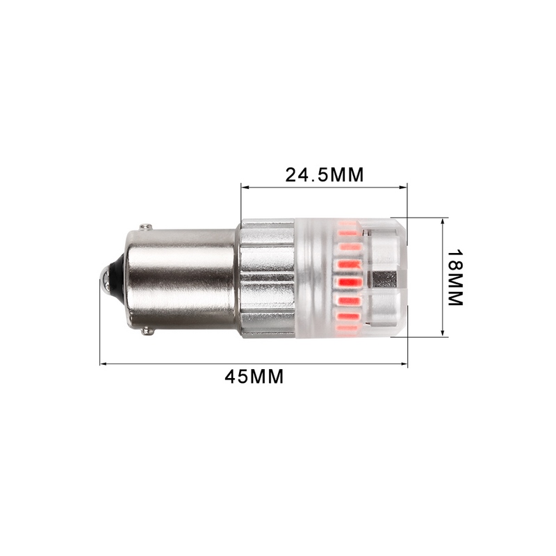 Set Lampade a Led P21W Rossa QUICKY (2PCS)