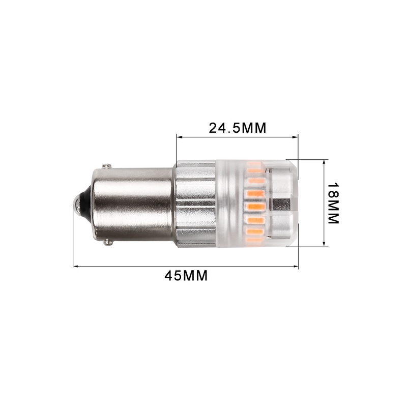 Set Lampade a Led BAU15S Amber QUICKY (2PCS)