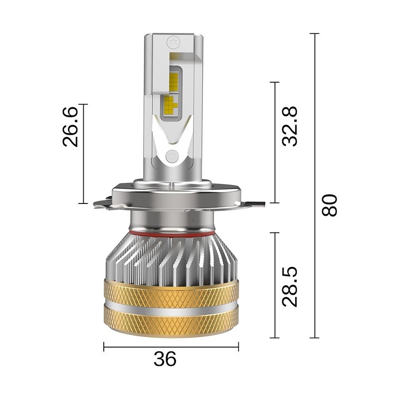 Singolo Headlight KYOTO 3 per H4 (2PCS)