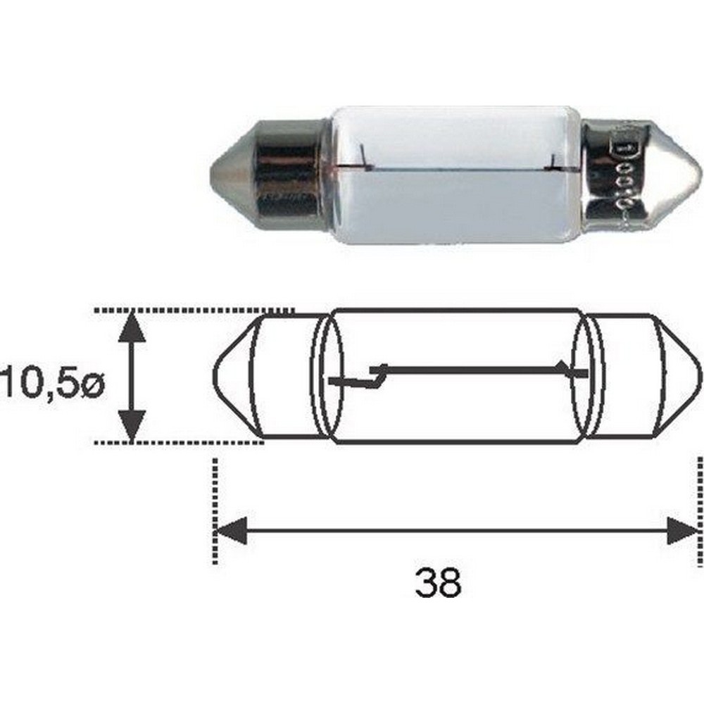 Bulb Festoon 12V - 5W - 10,5X38mm (1PCS)