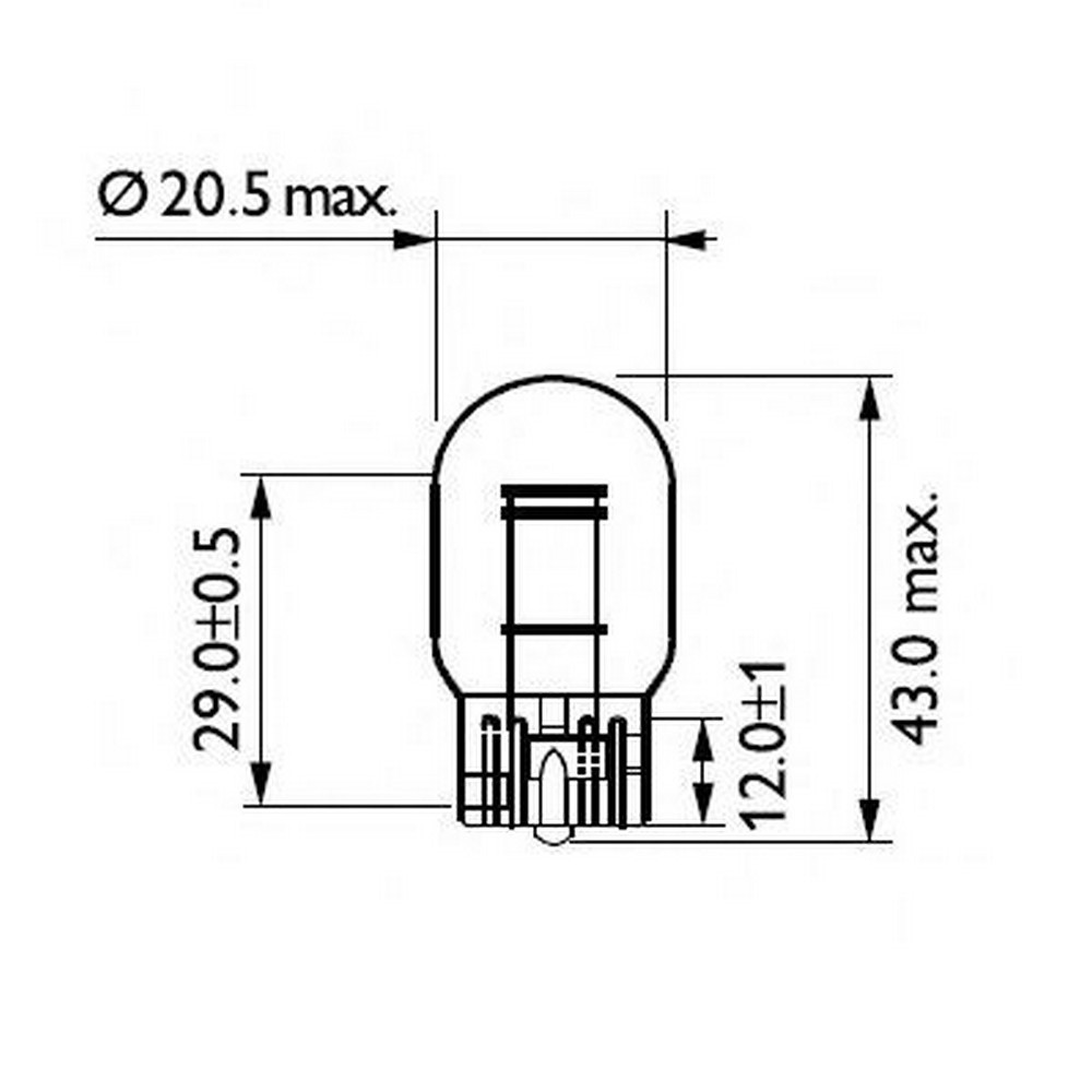 Lampada T20 2 Luci W21/5W 12V