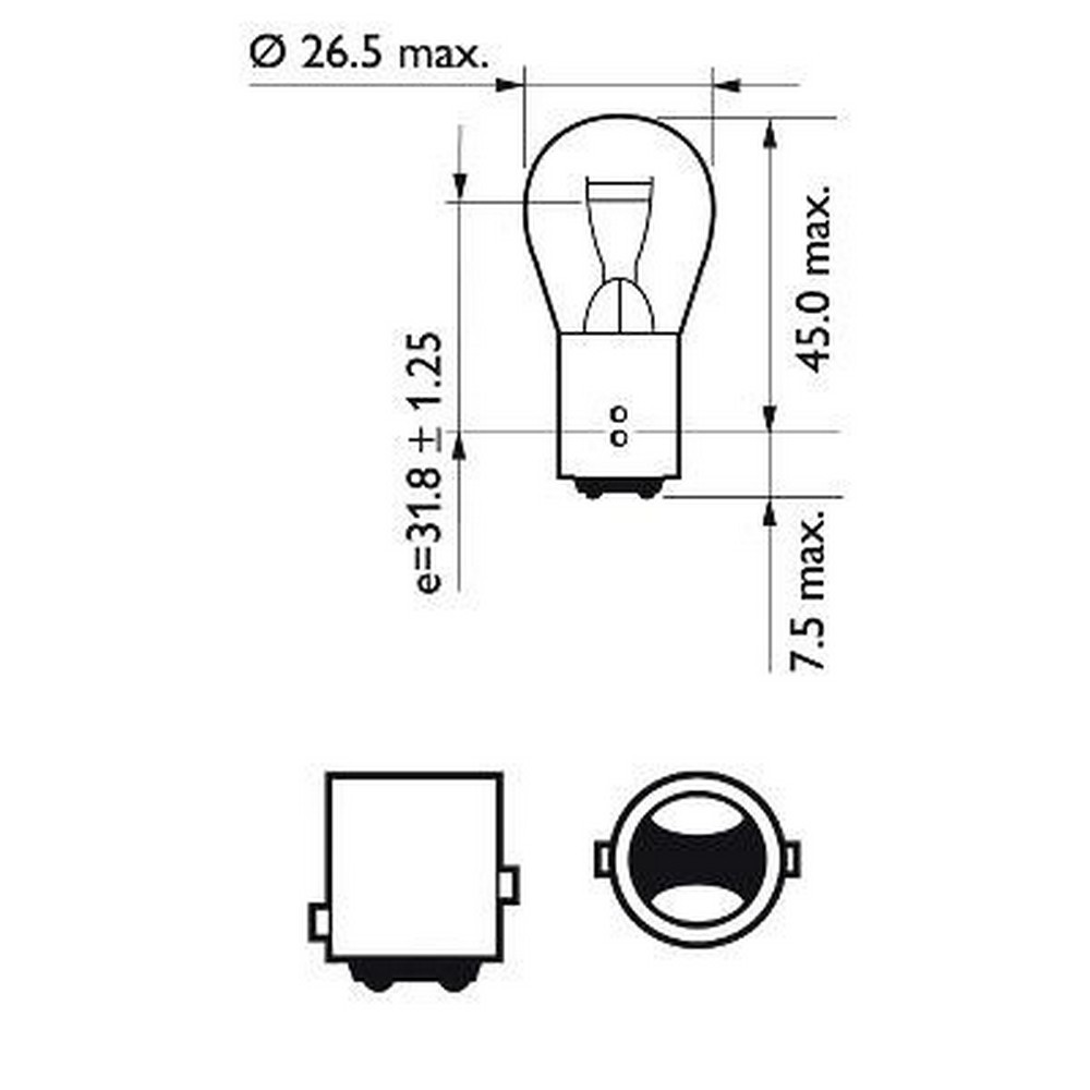 Set Lampade PR21/5W Rossa BAZ15d 12V (2PCS)