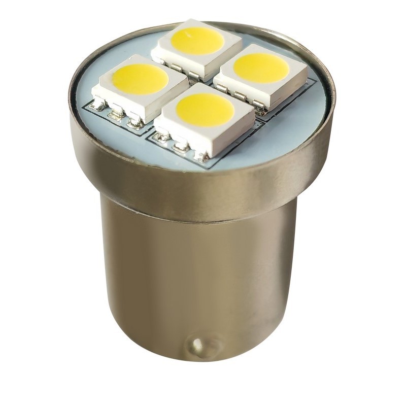 Set Lampade BA15s a 4 Led SMD Bianco 12V (2PCS)