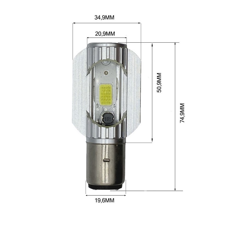 Single Led Headlight NEW FASHION BA20d - 1050 LUMEN