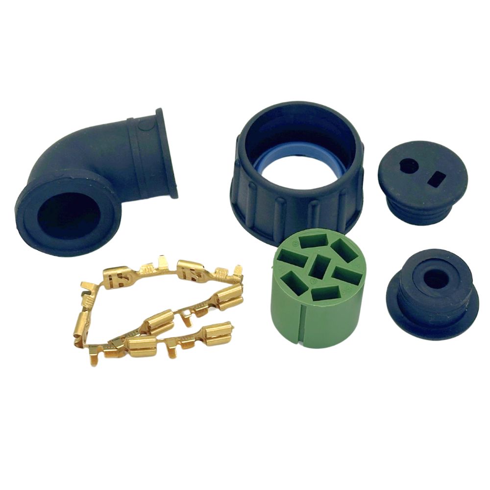 Kit Connettore 7 vie per Fanali Aspock nero innesto a vite