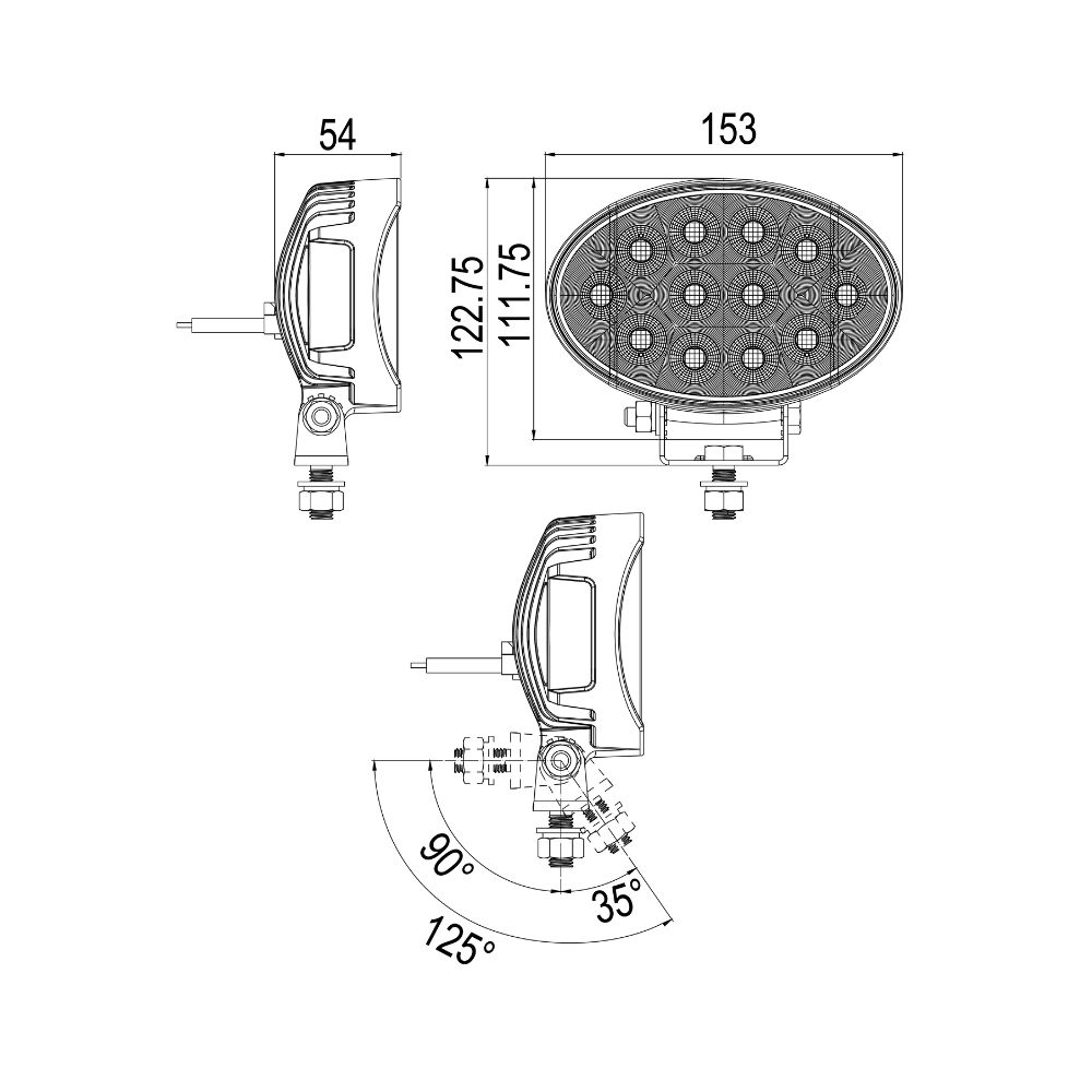 180&deg; Oval LED Light