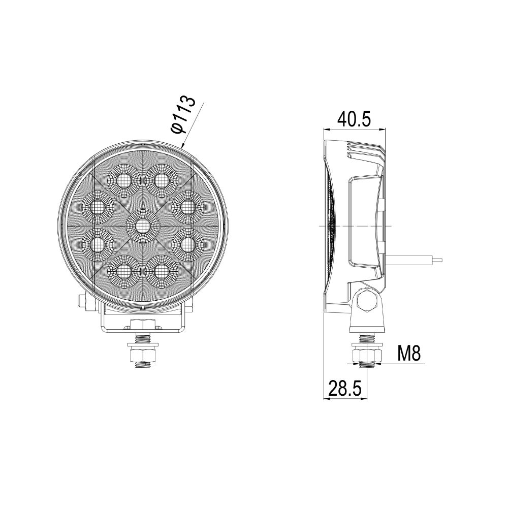 Faro Led 180° Tondo