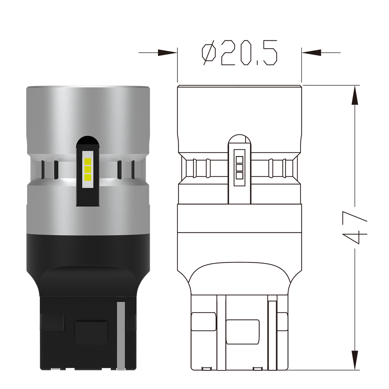 Set Lampade a LED High POWER W21W Bianco/White (2PCS)