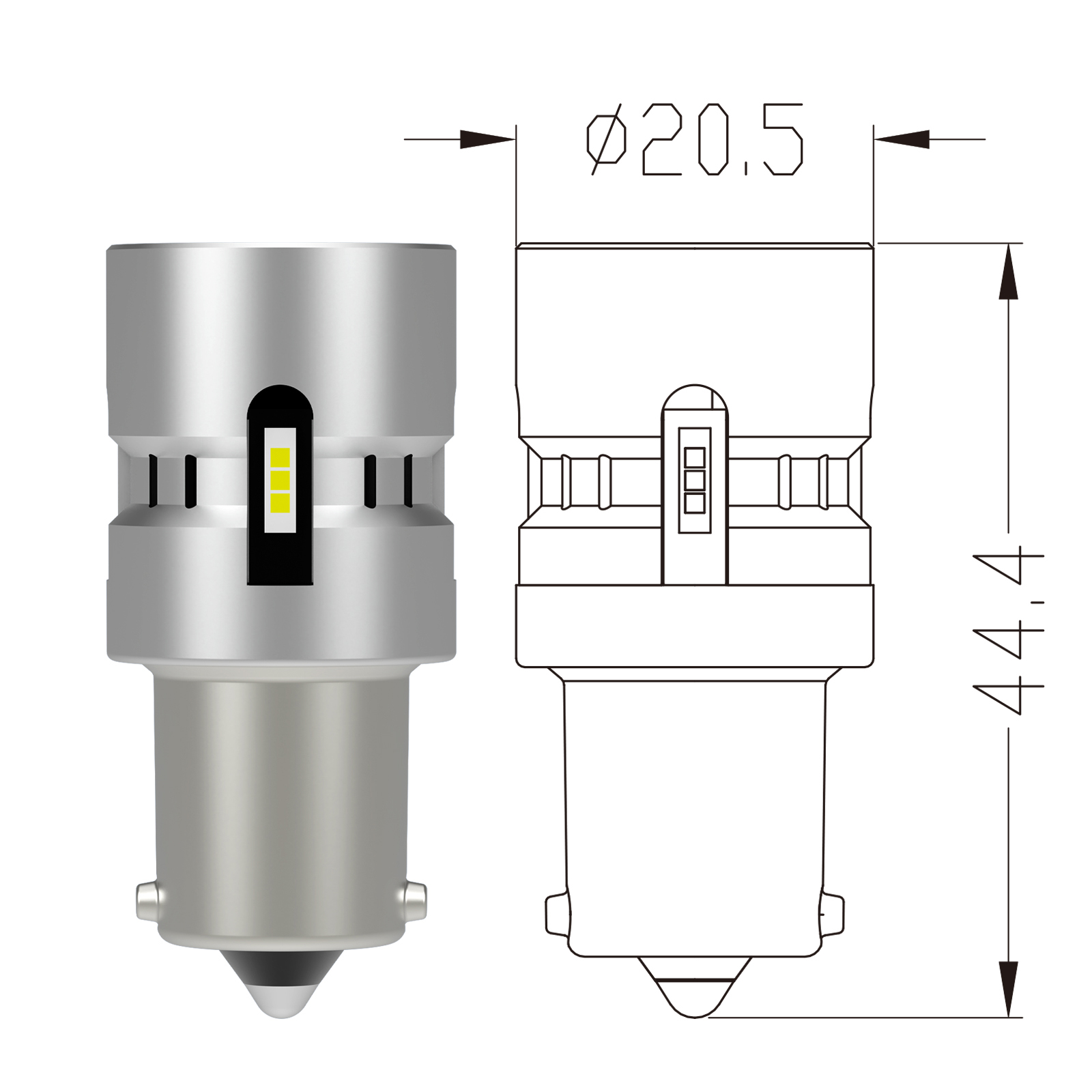 Set Lampade a LED High POWER P21W Red (2PCS)