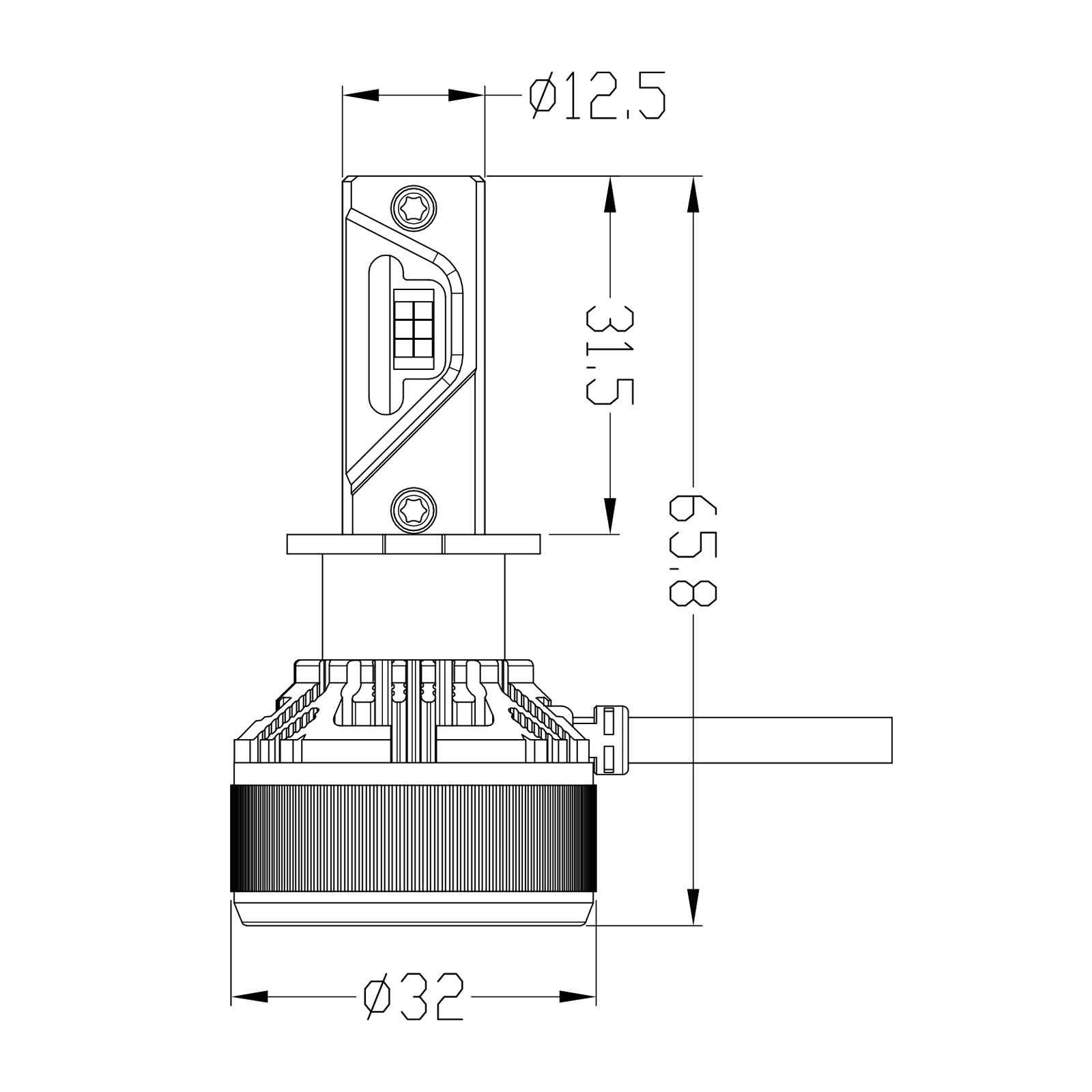 Kit Headlight LUMI-X 9-60V per H3 (2PCS)