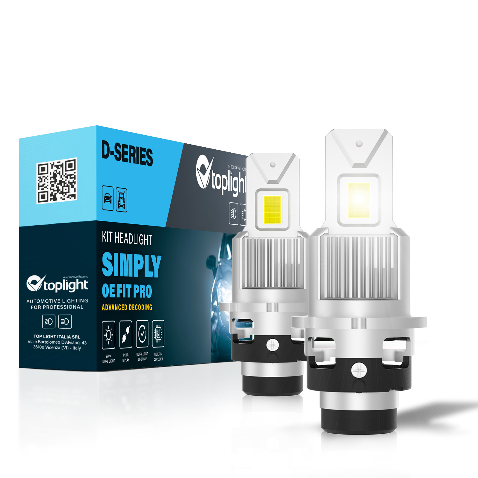 Headlight Kit SIMPLY D2OE FIT L WITH SUPPORT (2PCS)