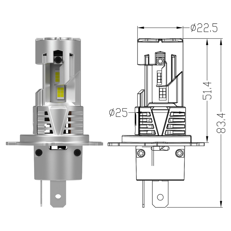 Kit Headlight X-BEAM PRO H4/H19 (2PCS)