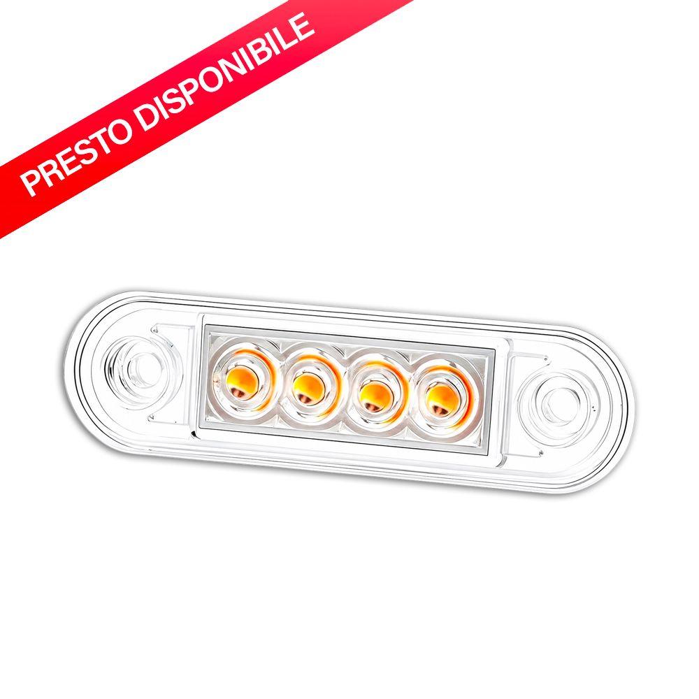 Ingombro a 4 Led per basa piana o tubolare Amber
