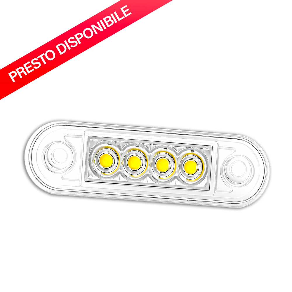 Ingombro a 4 Led per basa piana o tubolare Bianco