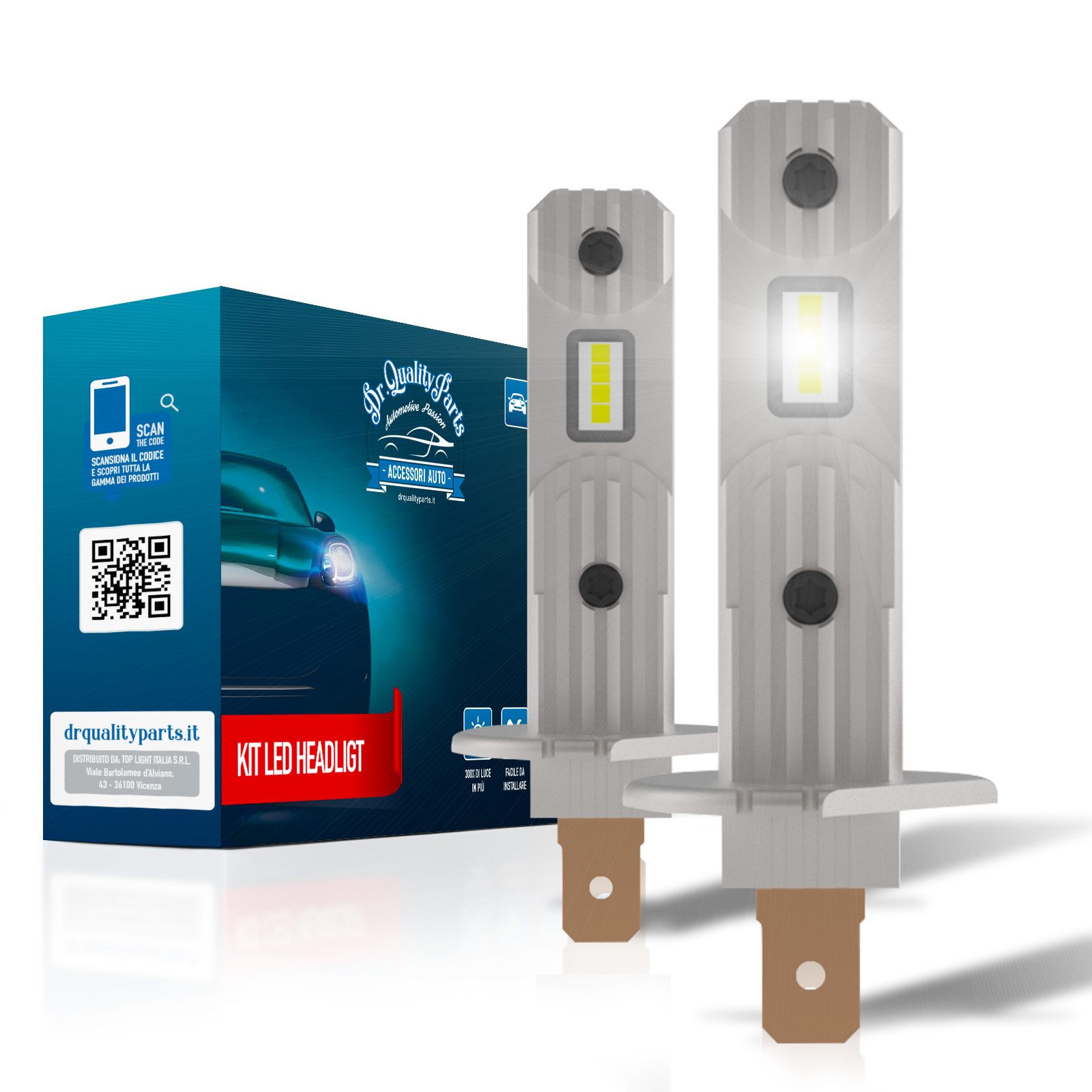 Kit Headlight QUICKY H1 OE FIT (2PCS)