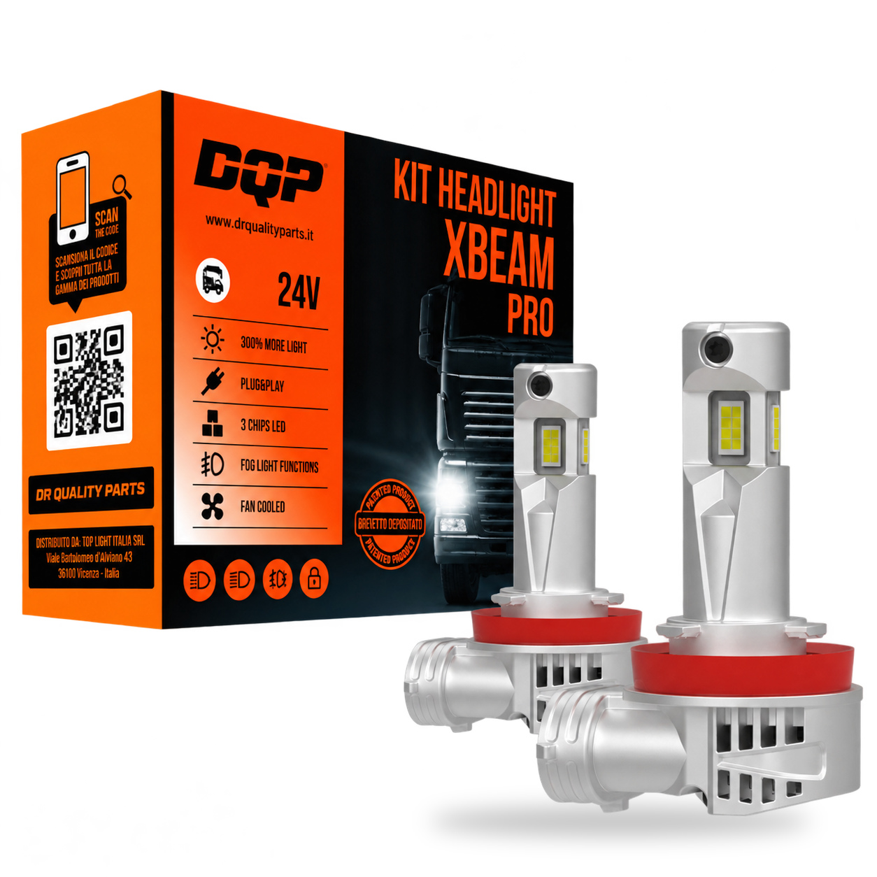 Kit Headlight X-BEAM PRO H8/9/11/16 24V (2PCS)